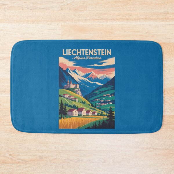 Item preview, Liechtenstein Landscape Illustration Travel Art Vintage designed and sold by KrisSidDesigns.