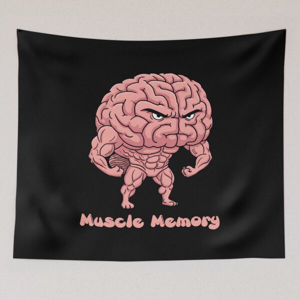 Item preview, Muscle Memory – Funny Buff Brain Cartoon designed and sold by SidTastic .