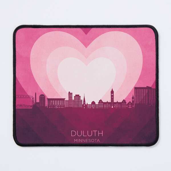 Item preview, Duluth Minnesota Skyline Hearts Pink designed and sold by ArtPrints.