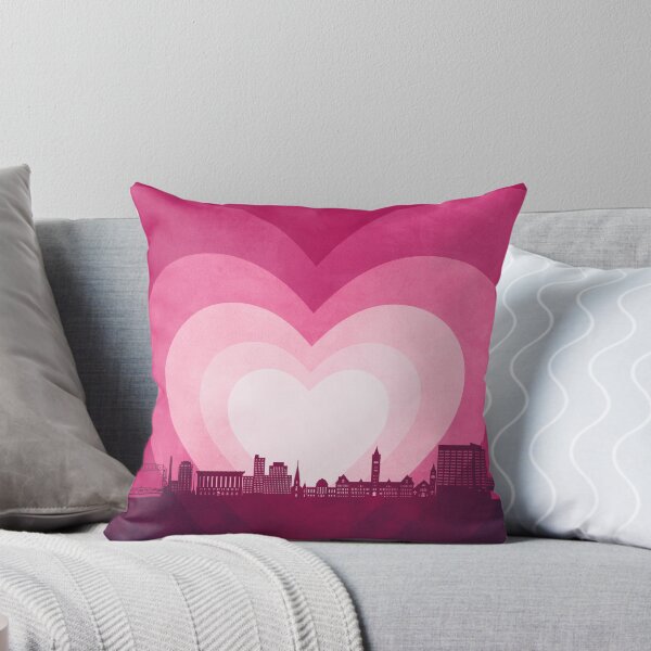 Item preview, Duluth Minnesota Skyline Hearts Pink designed and sold by ArtPrints.