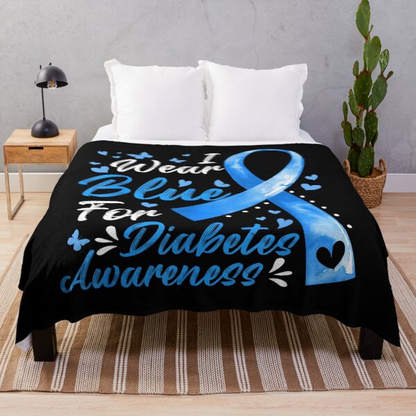Item preview, I Wear Blue For Diabetes Awareness Blue And Gray Ribbon designed and sold by MatthewConer.