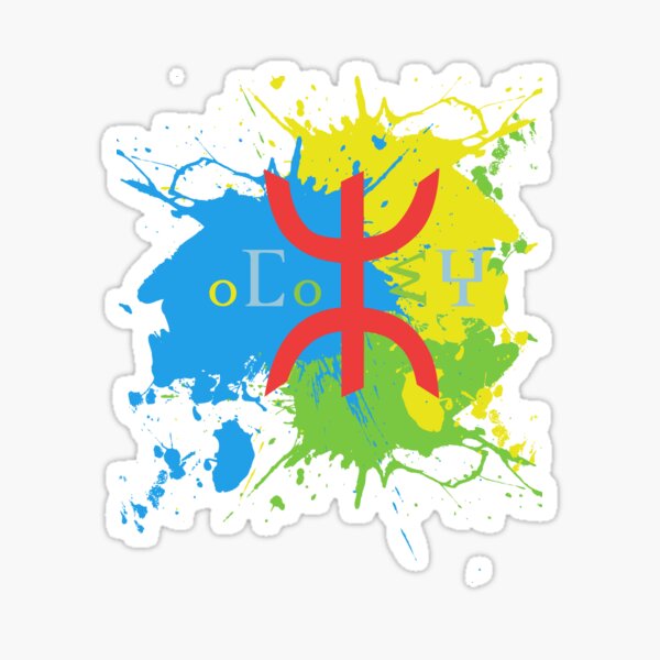 T-shirt d'Amazigh Flag Splash Art Design Sticker