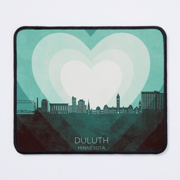 Item preview, Duluth Minnesota Skyline Hearts Teal designed and sold by ArtPrints.