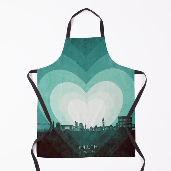 Item preview, Duluth Minnesota Skyline Hearts Teal designed and sold by ArtPrints.