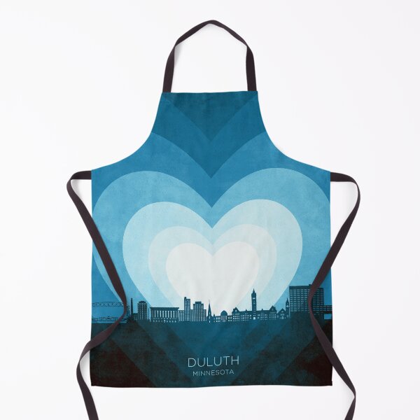 Item preview, Duluth Minnesota Skyline Hearts Blue designed and sold by ArtPrints.