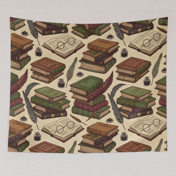 Item preview, Dark Academia Vintage Library Books Seamless Pattern designed and sold by StickyGuys.