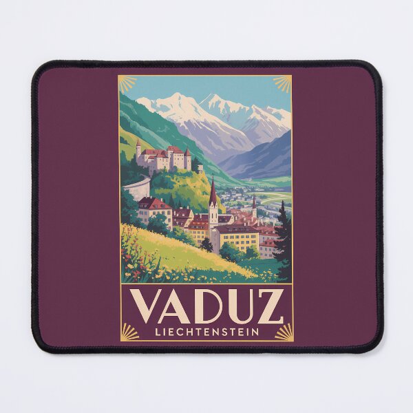 Item preview, Vaduz Liechtenstein Illustration Travel Art Vintage designed and sold by KrisSidDesigns.