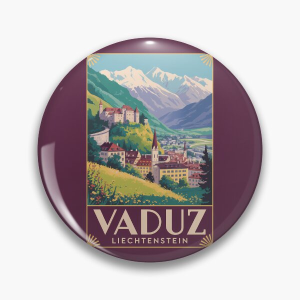 Item preview, Vaduz Liechtenstein Illustration Travel Art Vintage designed and sold by KrisSidDesigns.
