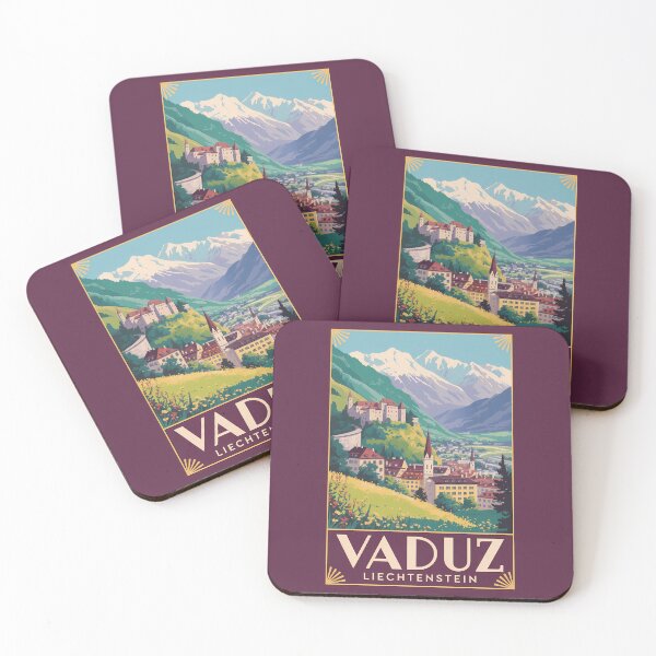 Item preview, Vaduz Liechtenstein Illustration Travel Art Vintage designed and sold by KrisSidDesigns.