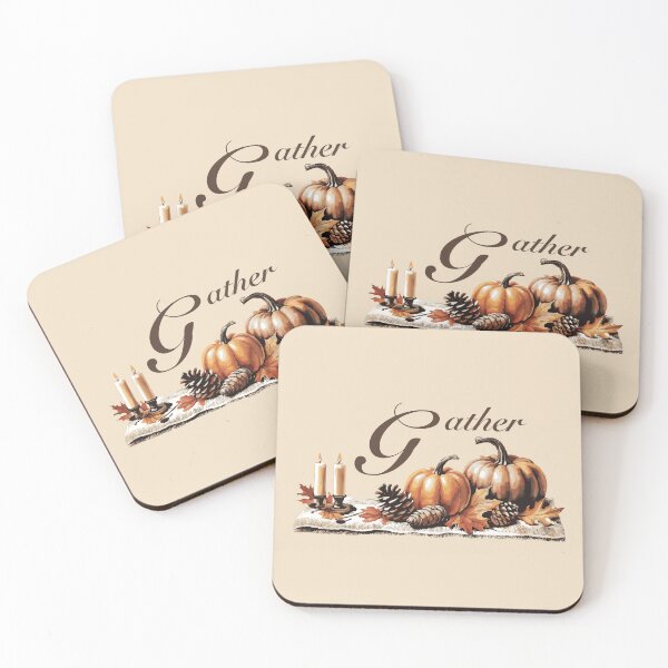 Item preview, Gather Rustic Thanksgiving Fall Pumpkin and Candle Illustration by Anne Brooke Art designed and sold by Anne Brooke Art.