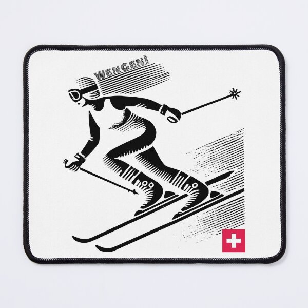 Item preview, Wengen Skiing - Retro Alpine Winter Adventure designed and sold by LoveFromWengen.