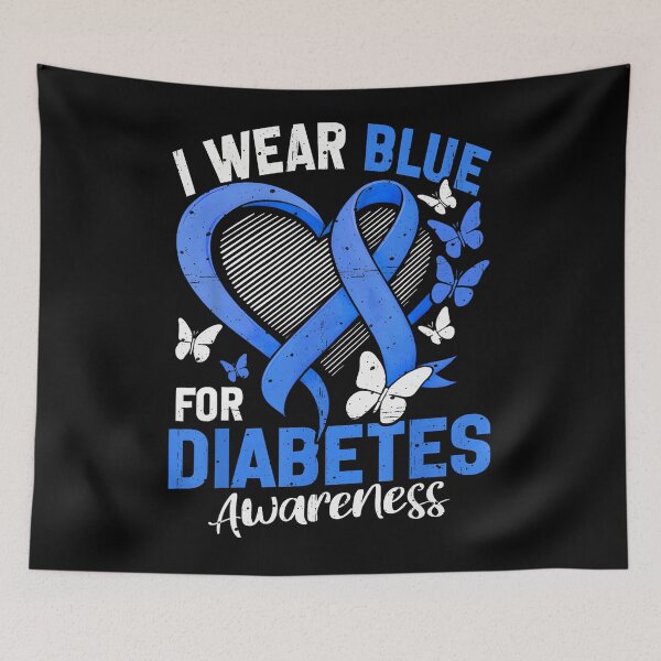 Item preview, I Wear Blue For Diabetes Awareness Butterfly Heart Ribbon designed and sold by MatthewConer.