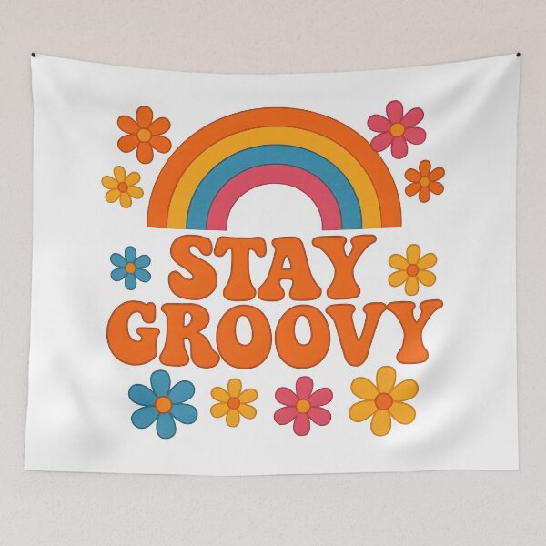 Item preview, hipster, colorful, art, music, groovy design, stay groovy designed and sold by TrueArtVibes.
