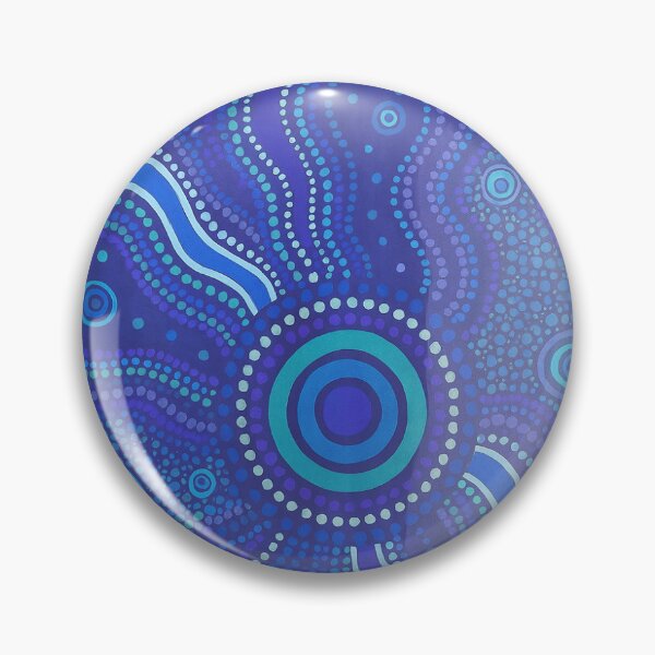 Item preview,  It features flowing teal and violet waves with Aboriginal-inspired dot motifs, capturing the spirit of ancestral waters and healing. designed and sold by IdaMaude.