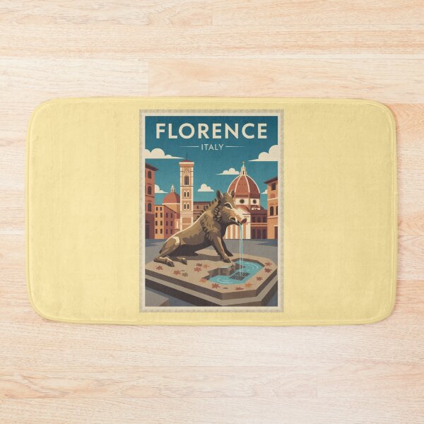 Item preview, Florence Vintage Travel Art - Piglet Fountain - Italy designed and sold by Wanderprintt.