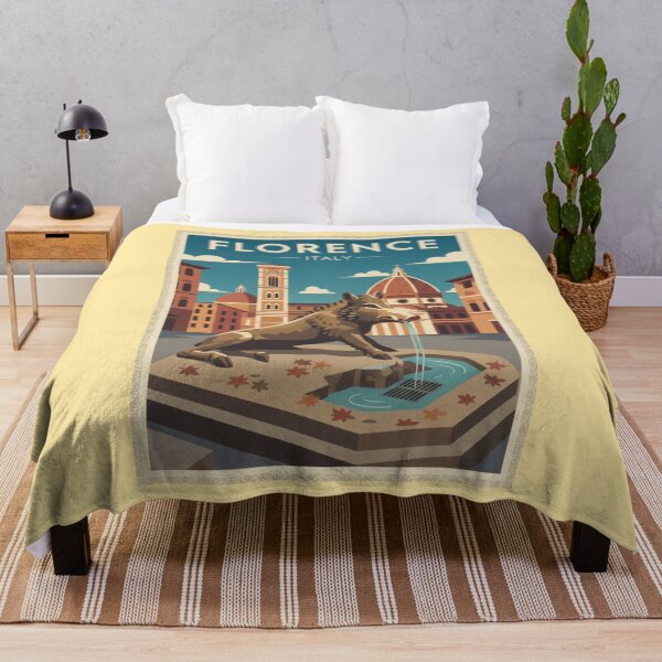 Item preview, Florence Vintage Travel Art - Piglet Fountain - Italy designed and sold by Wanderprintt.