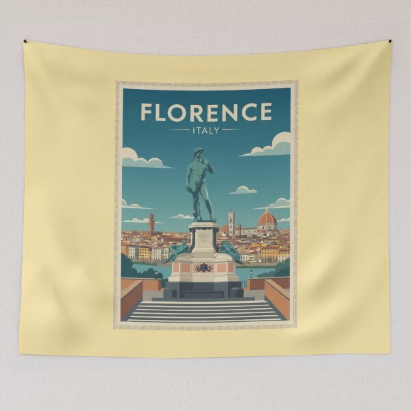 Item preview, Florence Vintage Travel Art - Michelangelo Square - Italy designed and sold by Wanderprintt.