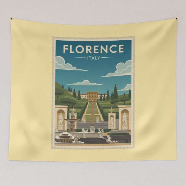 Item preview, Florence Vintage Travel Art - Boboli Garden - Italy designed and sold by Wanderprintt.