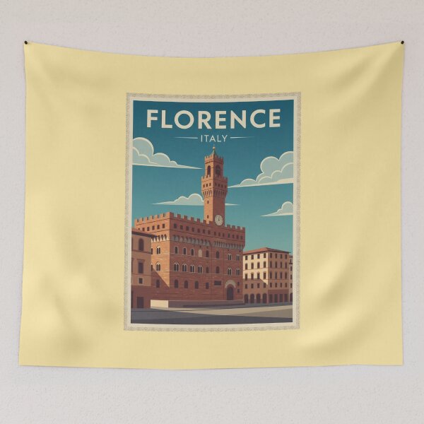 Item preview, Florence Vintage Travel Art - Palazzo Vecchio - Italy designed and sold by Wanderprintt.