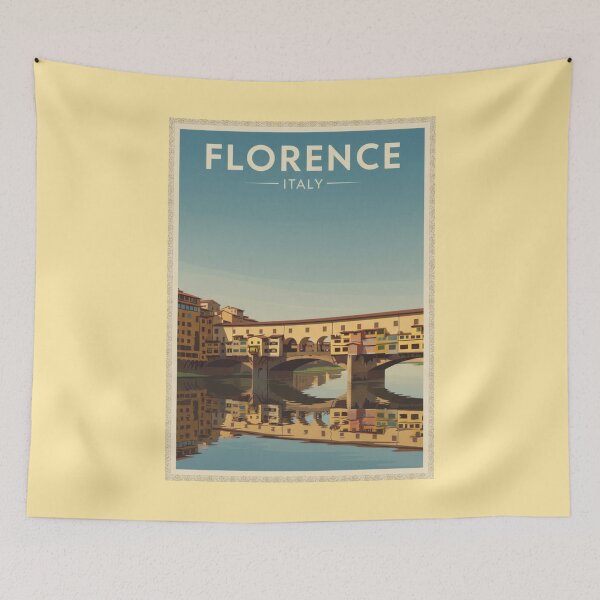 Item preview, Florence Vintage Travel Art - Old Bridge - Italy designed and sold by Wanderprintt.