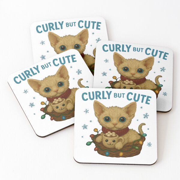 Item preview, Curly But Cute Christmas Devon Rex Cat Design designed and sold by Liv Solara.