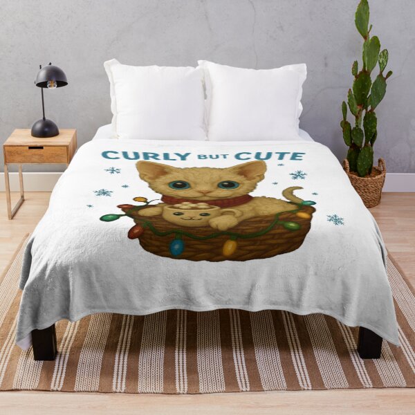 Item preview, Curly But Cute Christmas Devon Rex Cat Design designed and sold by Liv Solara.