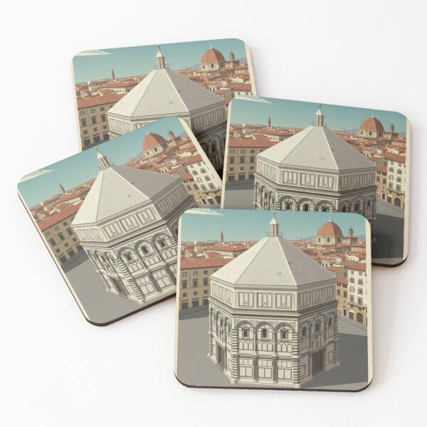 Item preview, Florence Vintage Travel Art - Baptistery of San Giovanni - Italy designed and sold by Wanderprintt.