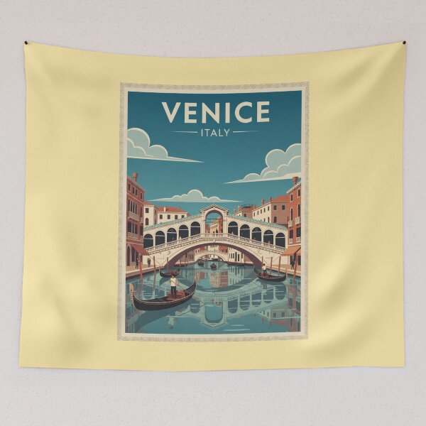 Item preview, Venice Vintage Travel Art - Rialto Bridge - Italy designed and sold by Wanderprintt.