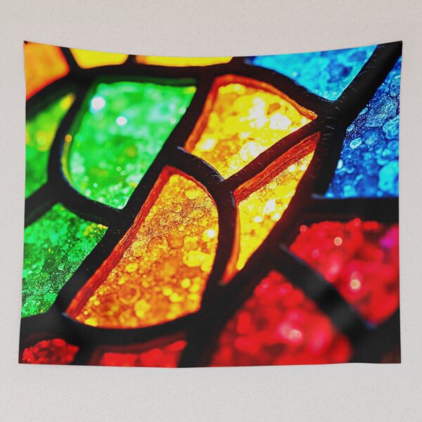 Item preview, Intense Textured Stained Glass Glow Art designed and sold by Health And Fitness Posts e-Store.