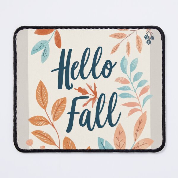 Item preview, Autumn greeting card with colorful leaves and text hello fall, AI generated designed and sold by dvoevnore.