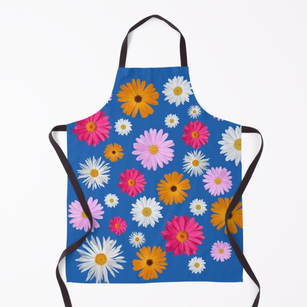 Item preview, Colorful Happy White Orange Pink Magenta Daisy Flowers Shapes on Blue Mania Shapes Mania designed and sold by Shapes-Mania.