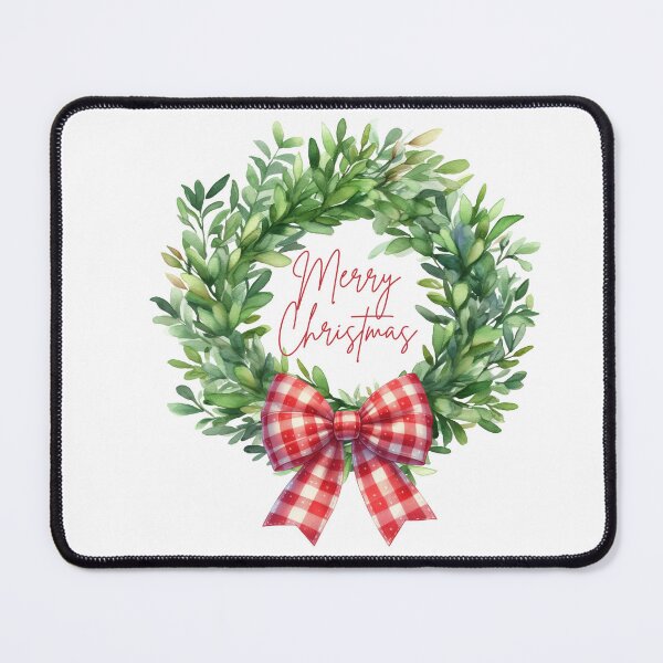Item preview, Green Christmas Wreath With Red Gingham Bow designed and sold by JozaneHouse.