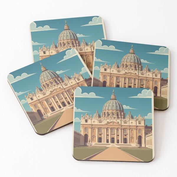 Item preview, Rome Vintage Travel Art - St Peter's Basilica - Italy designed and sold by Wanderprintt.