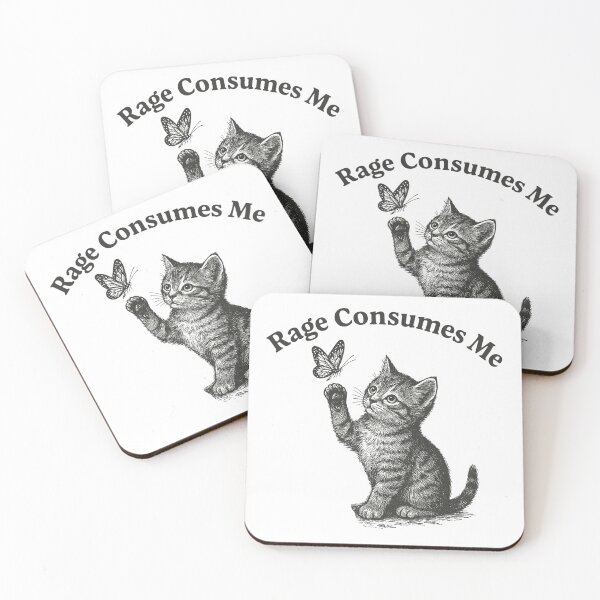 Item preview, Rage Consumes Me – Funny Angry Kitten Meme Shirt designed and sold by Fiebertraum Fashion.