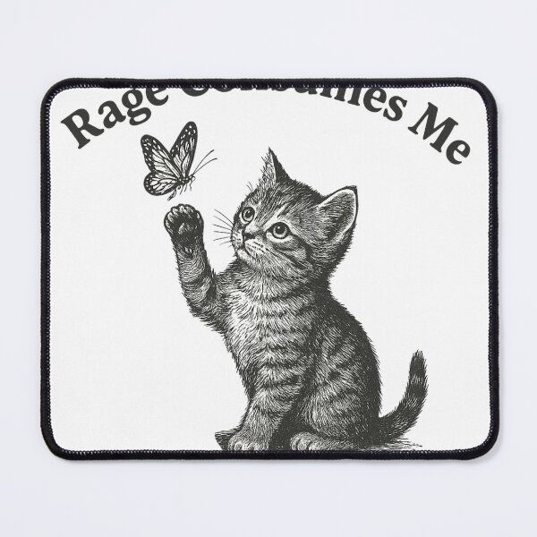 Item preview, Rage Consumes Me – Funny Angry Kitten Meme Shirt designed and sold by Fiebertraum Fashion.