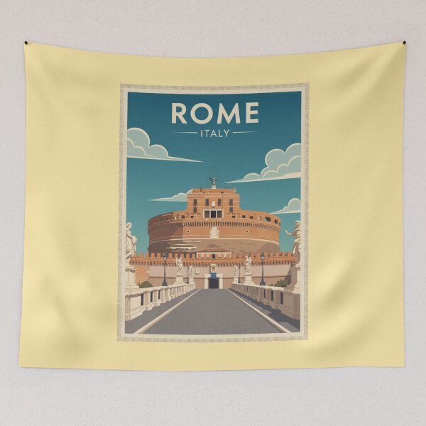 Item preview, Rome Vintage Travel Art - Castel Sant'Angelo - Italy designed and sold by Wanderprintt.
