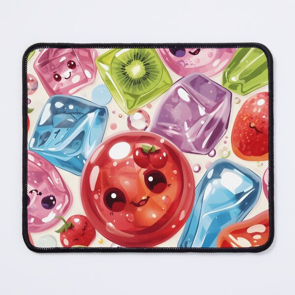 Item preview, Glossy Kawaii Fruit Jelly Candy and Gummy Sweets Pattern designed and sold by MoonlitDoodles1.