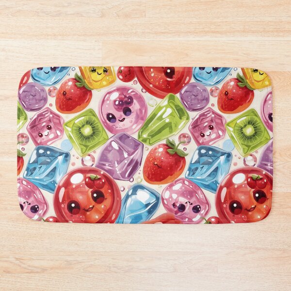 Item preview, Glossy Kawaii Fruit Jelly Candy and Gummy Sweets Pattern designed and sold by MoonlitDoodles1.