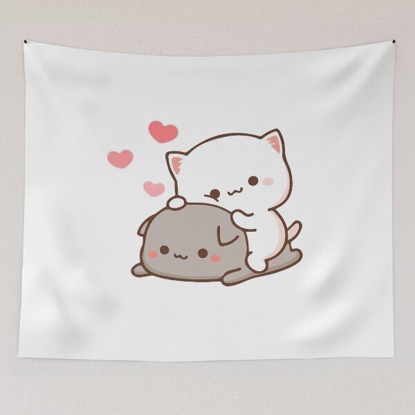 Item preview, Cute Mochi Cat Hugging | Kawaii Friendship Art designed and sold by Samy--show.