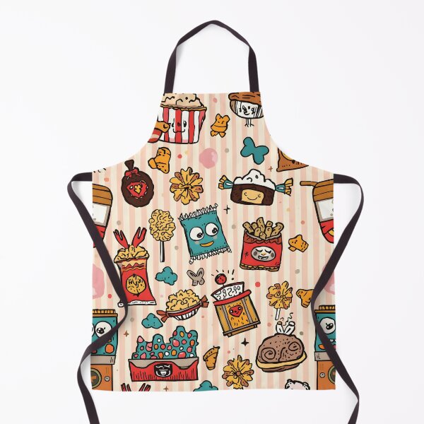 Item preview, Hand-Drawn Doodle Popcorn and Snack Food Cartoon Pattern designed and sold by MoonlitDoodles1.