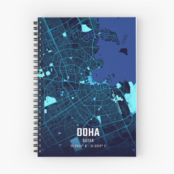 Item preview, Doha Midnight City Map designed and sold by HomeLivingCo.