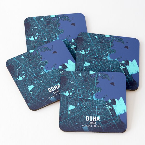 Item preview, Doha Midnight City Map designed and sold by HomeLivingCo.