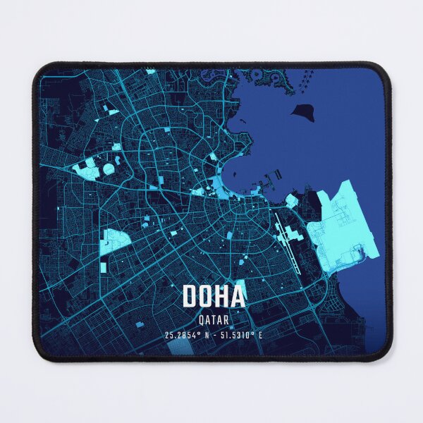 Item preview, Doha Midnight City Map designed and sold by HomeLivingCo.