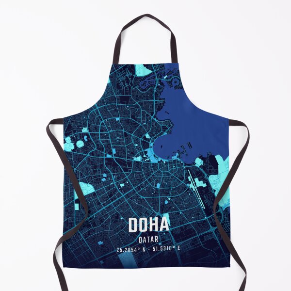Item preview, Doha Midnight City Map designed and sold by HomeLivingCo.