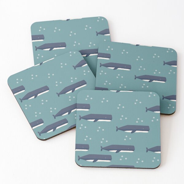 Item preview, Sperm whales on blue designed and sold by reneesillus.
