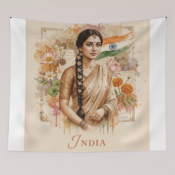 Item preview, Grace of India – Cultural Elegance in Bloom designed and sold by ForeverPrintsOK.