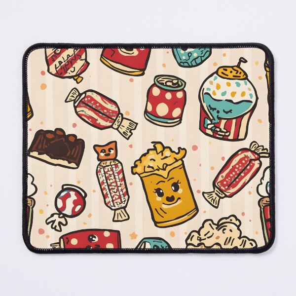 Item preview, Quirky Hand-Drawn Cinema Confections and Drink Doodle Pattern designed and sold by MoonlitDoodles1.