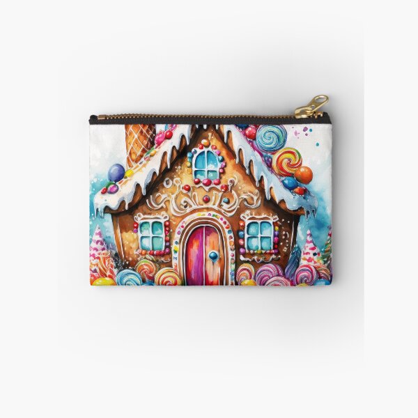 Item preview, A whimsical gingerbread house adorned with colorful candies and sweets, surrounded by a winter wonderland designed and sold by homydesign.