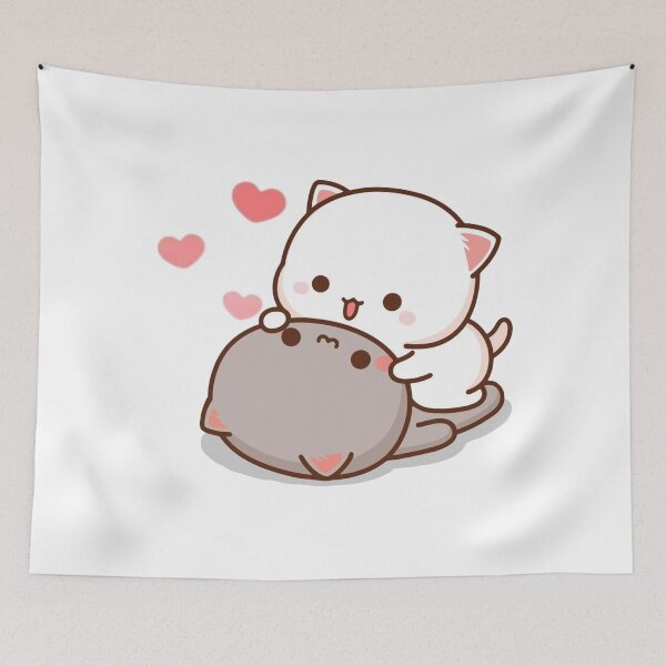 Item preview, Mochi Peach and Goma Hug: Cute Kawaii Cat Love & Romance designed and sold by Samy--show.
