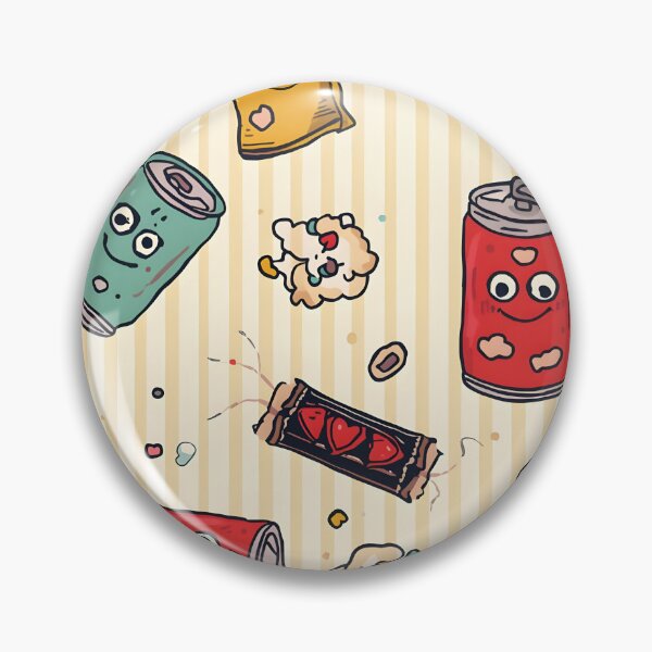 Item preview, Retro Doodle Soda Cans and Popcorn Machine Quirky Pattern designed and sold by MoonlitDoodles1.